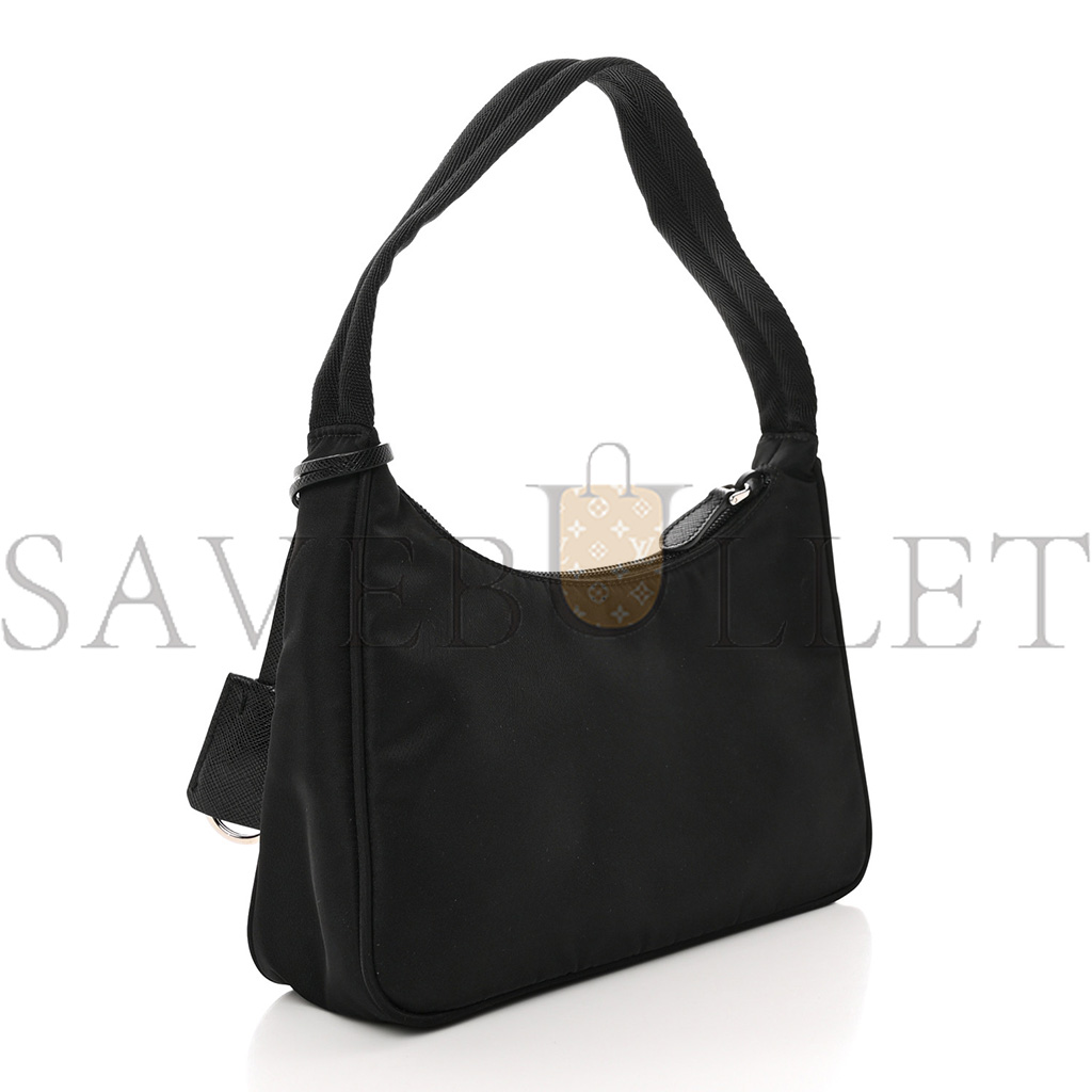 PRADA TESSUTO NYLON MINI RE-EDITION 2000 BAG BLACK (22*16*6cm)