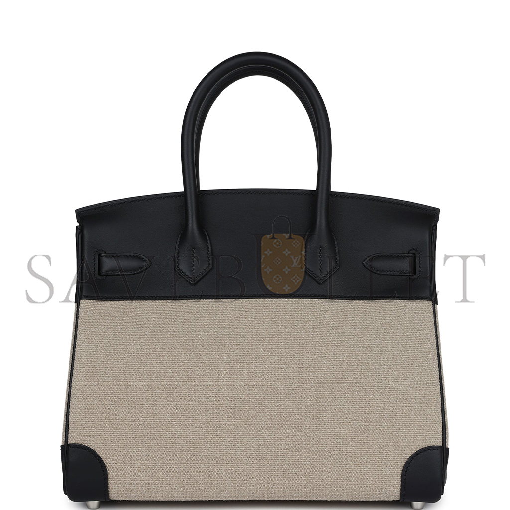 HERMES BIRKIN 35 BIVOUAC FICELLE CANVAS AND BLACK BAG 8023220073 (35*24*18cm)