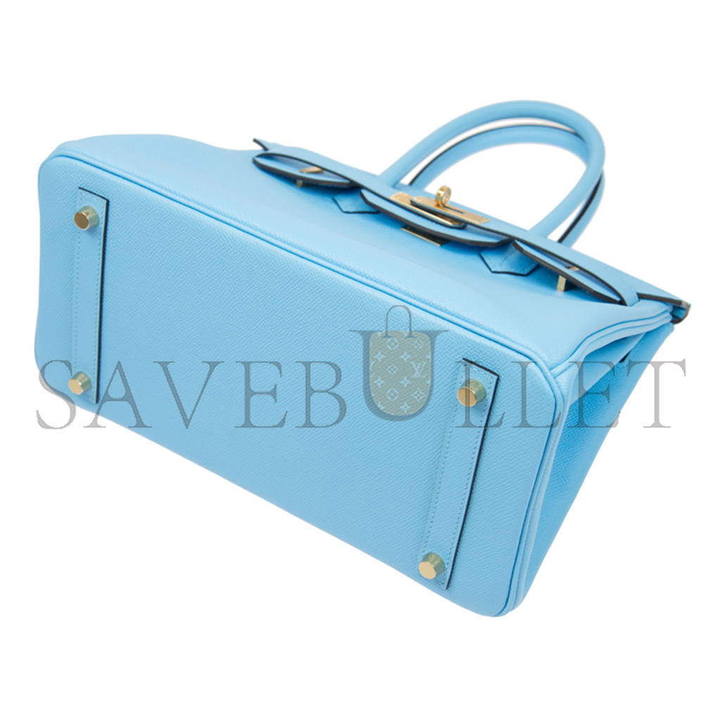 HERMES BIRKIN 25 SKY BLUE TOP HANDLE BAG BK307NEPGP (25*20*13cm)