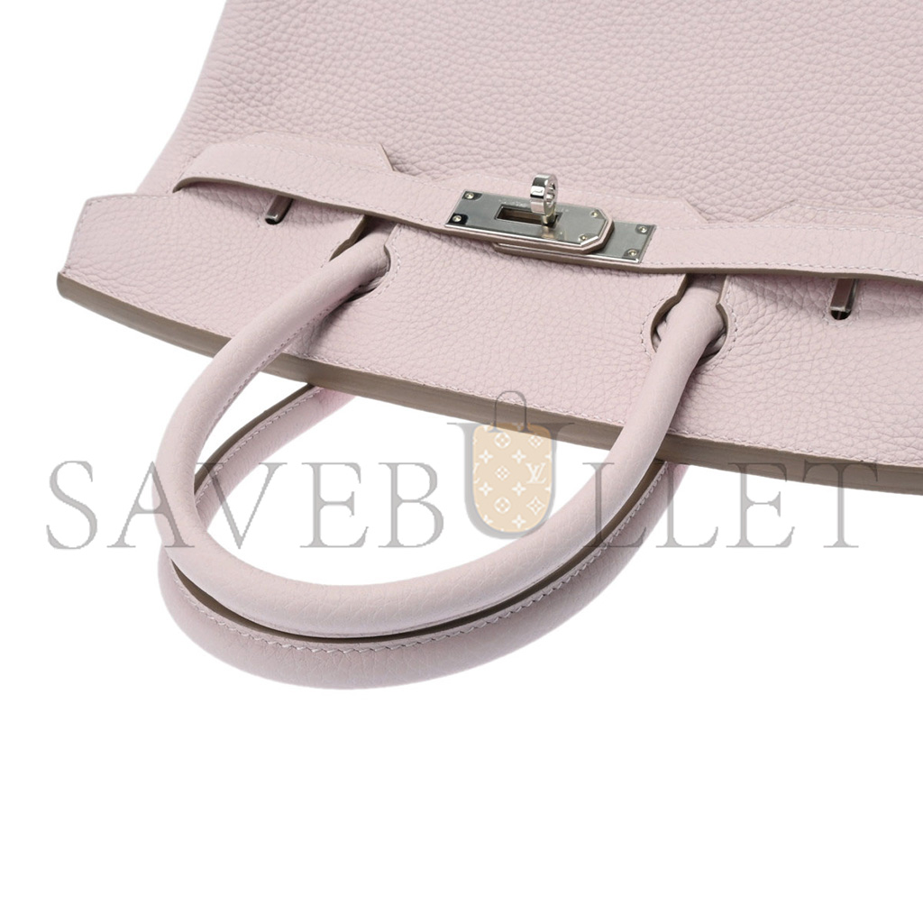 HERMES MASTER BARKIN 30 TOGO LEATHER PINK SILVER BUCKLE BAG 550321 (30*23*15cm)