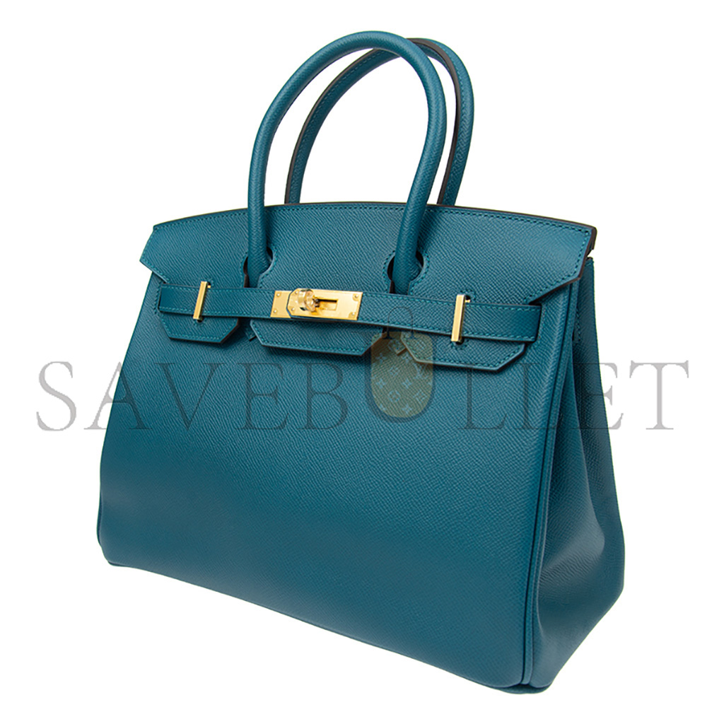 HERMES BIRKIN 30 TOGO LEATHER NORTHERN BLUE GOLD BUCKLE BAG H028369CCP3 (30*23*15cm)