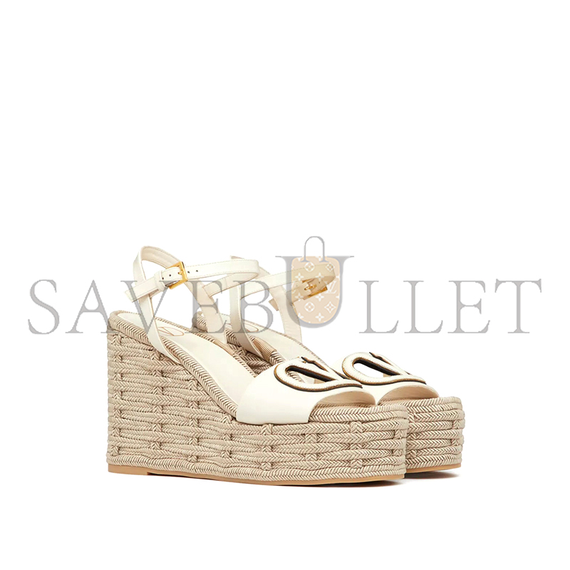VALENTINO VLOGO CALFSKIN CUT-OUT WEDGE SANDAL 110MM 4W2S0IJ6SGB_B24 VALENTINO VLOGO CALFSKIN CUT-OUT WEDGE SANDAL 110MM 4W2S0IJ6SGB_B24