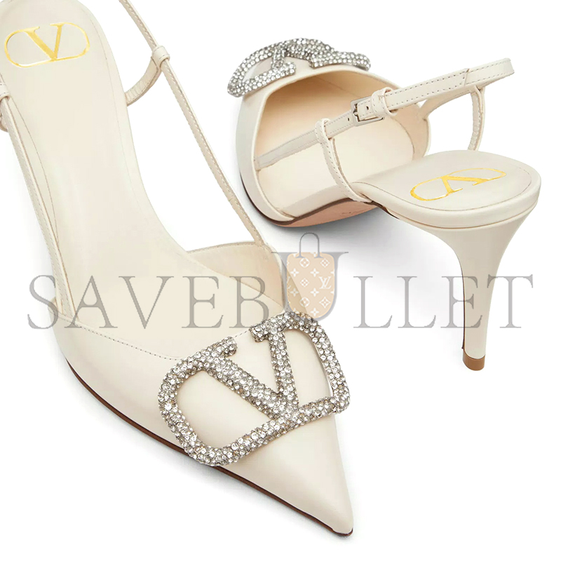 VALENTINO VLOGO SIGNATURE SLINGBACK PUMP IN CALFSKIN LEATHER 80MM 5W2S0R01EST_IA5 VALENTINO VLOGO SIGNATURE SLINGBACK PUMP IN CALFSKIN LEATHER 80MM 5W2S0R01EST_IA5