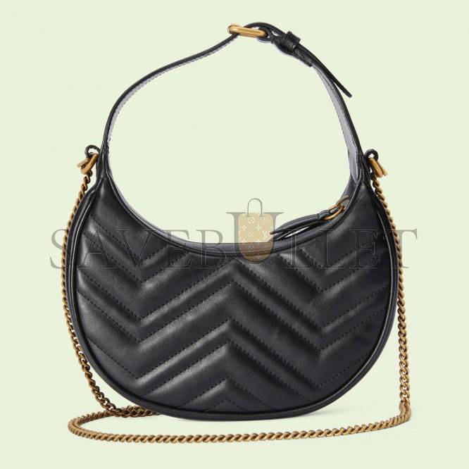 GUCCI GG MARMONT HALF-MOON-SHAPED MINI BAG 699514 (21*11*5cm)