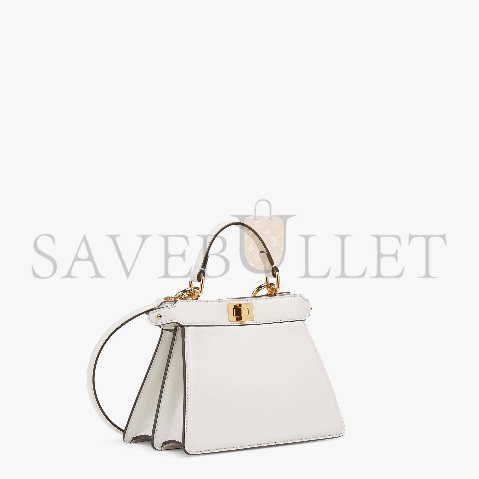 FENDI PEEKABOO ISEEU PETITE - WHITE PADDED NAPPA LEATHER BAG 8BN335ABVEF0QVL (20*15.5*11cm)