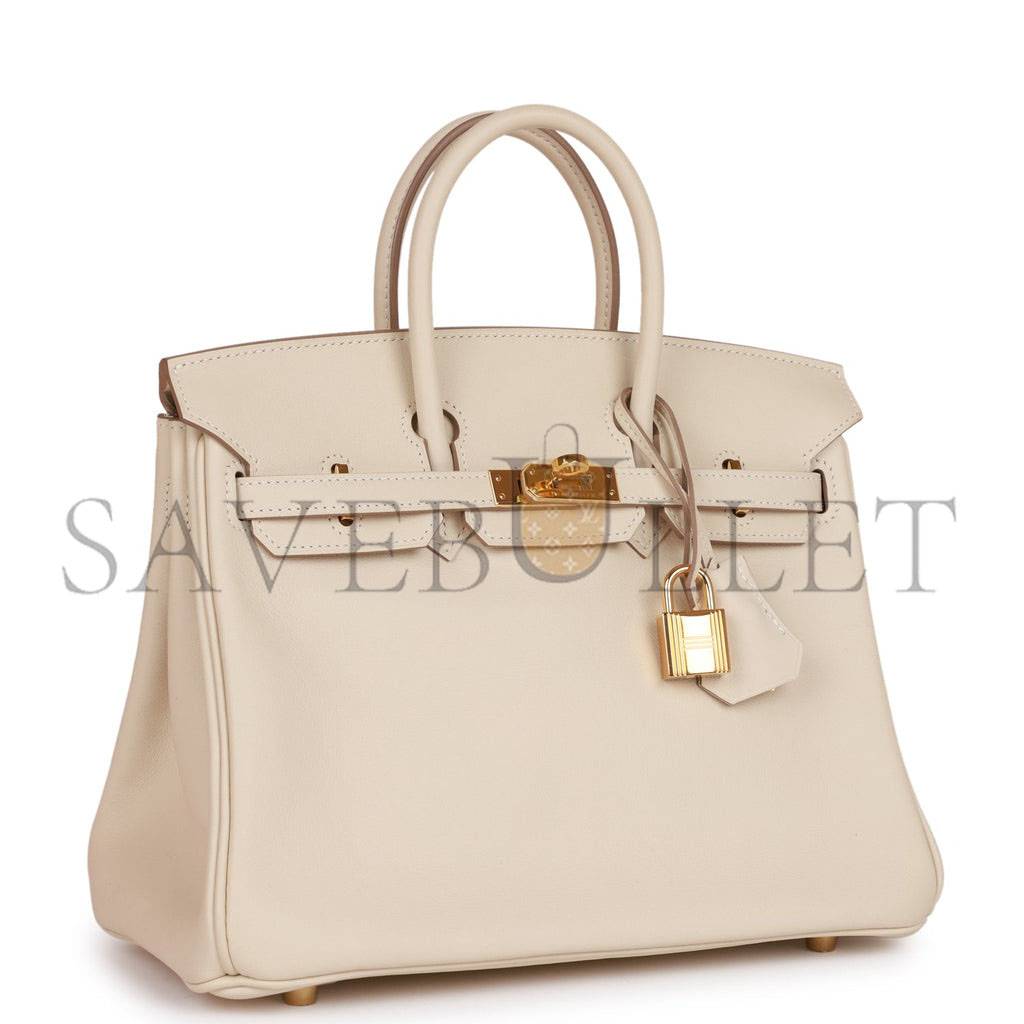 HERMES BIRKIN 25 CRAIE SWIFT GOLD HARDWARE HANDMADE (25cm)