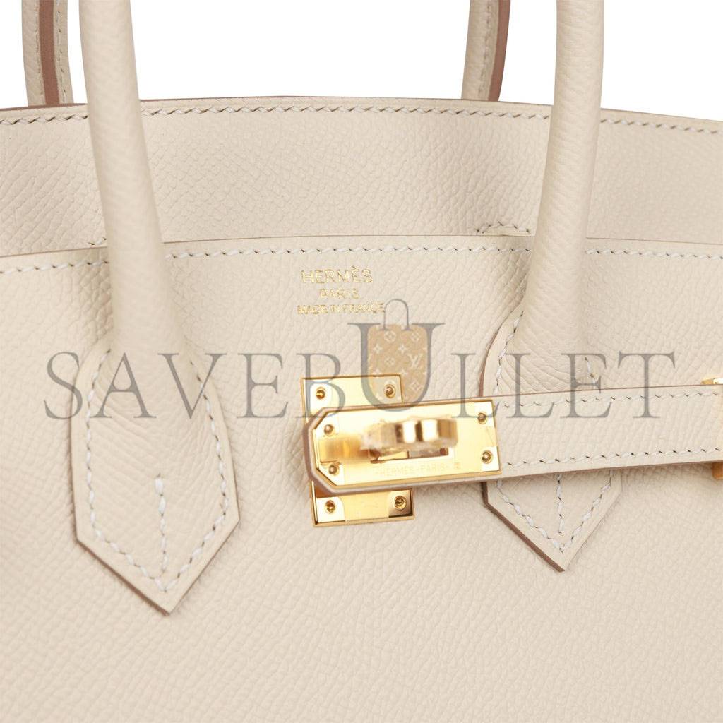 HERMES BIRKIN SELLIER 25 CRAIE EPSOM GOLD HARDWARE HANDMADE (25cm)