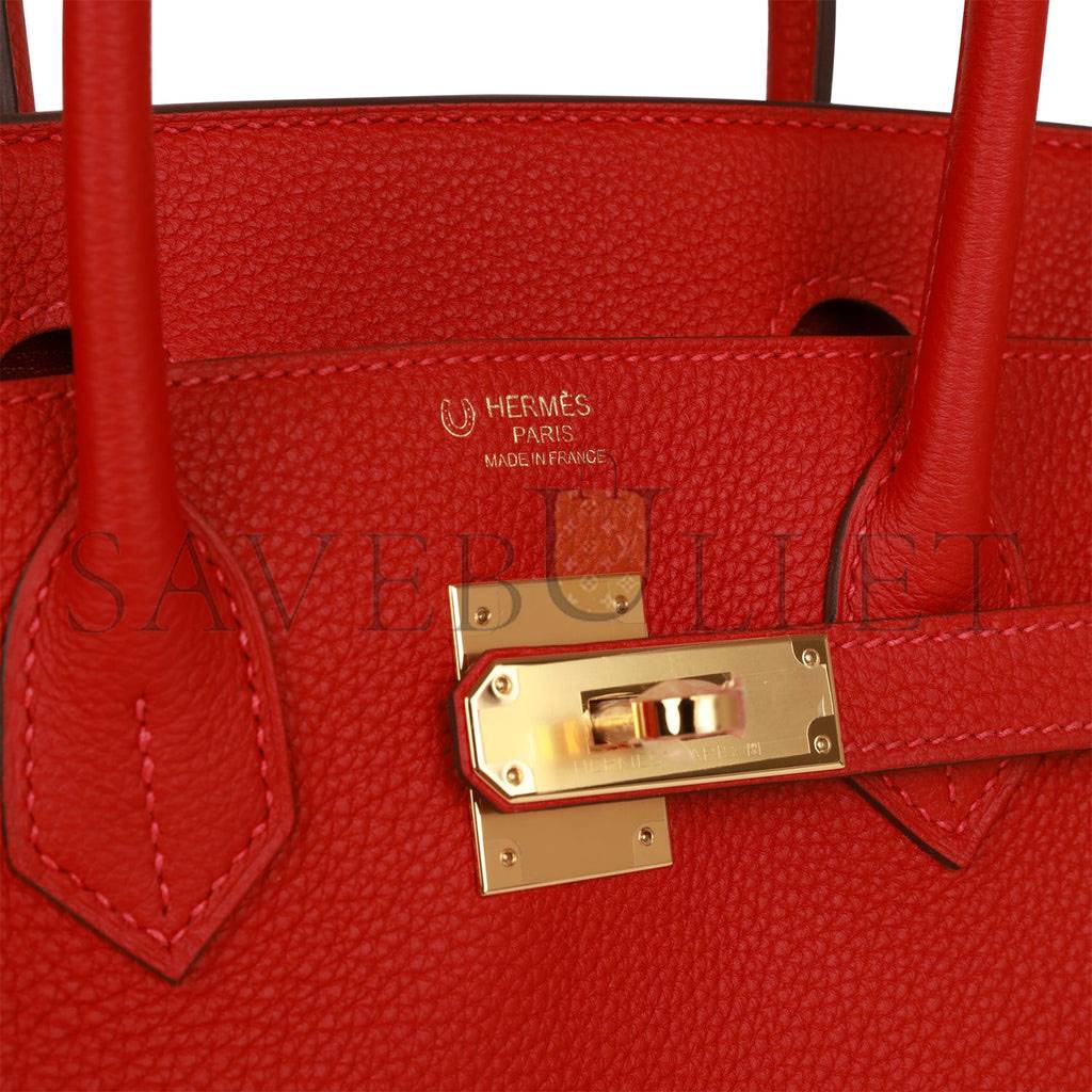 HERMES SPECIAL ORDER (HSS) BIRKIN 30 ROUGE CASAQUE TOGO GOLD HARDWARE ( 30cm*22*16cm)