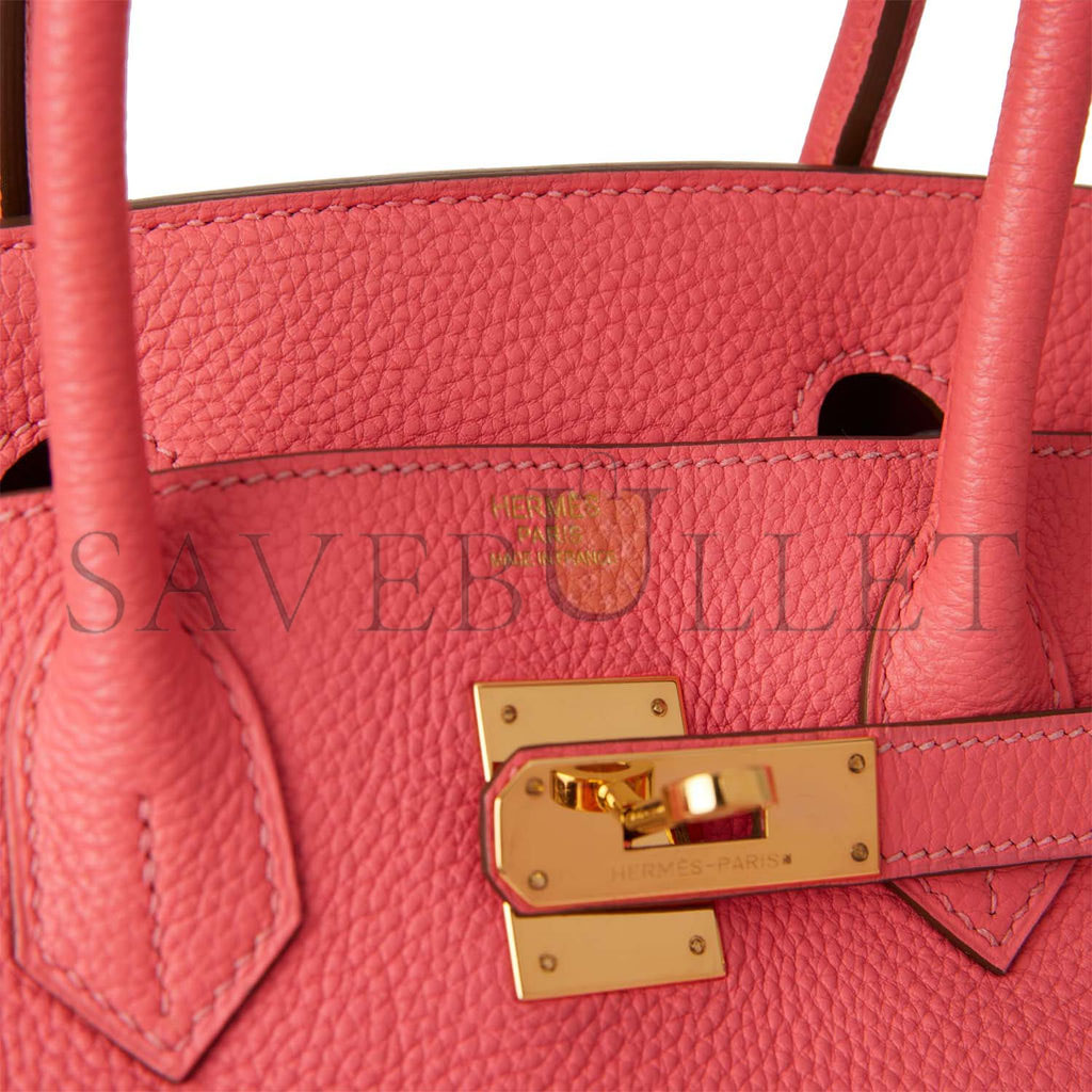 HERMES BIRKIN 30 ROSE LIPSTICK TOGO GOLD HARDWARE (30cm)