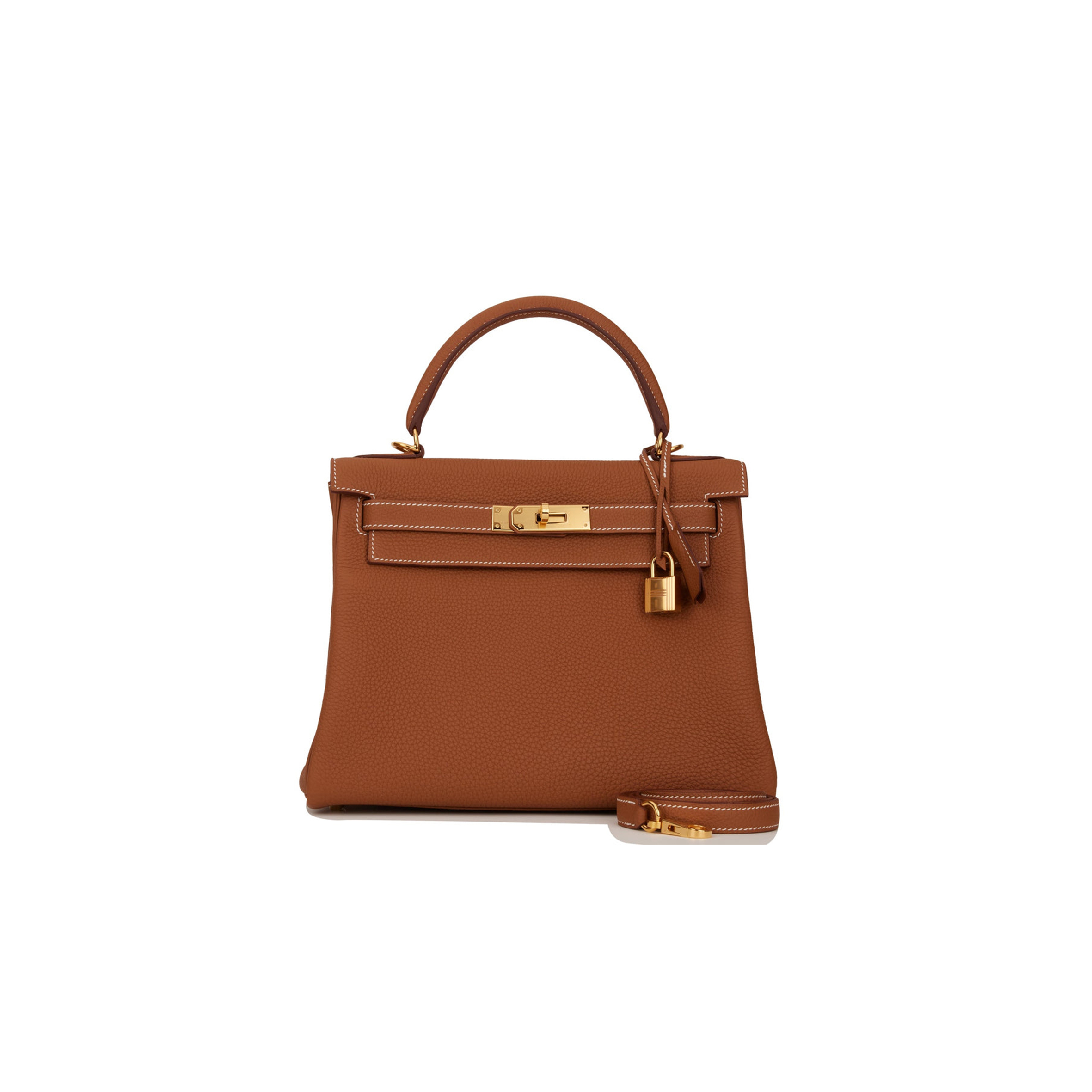 HERMES KELLY RETOURNE 28 GOLD TOGO GOLD HARDWARE  (28*22*10cm)