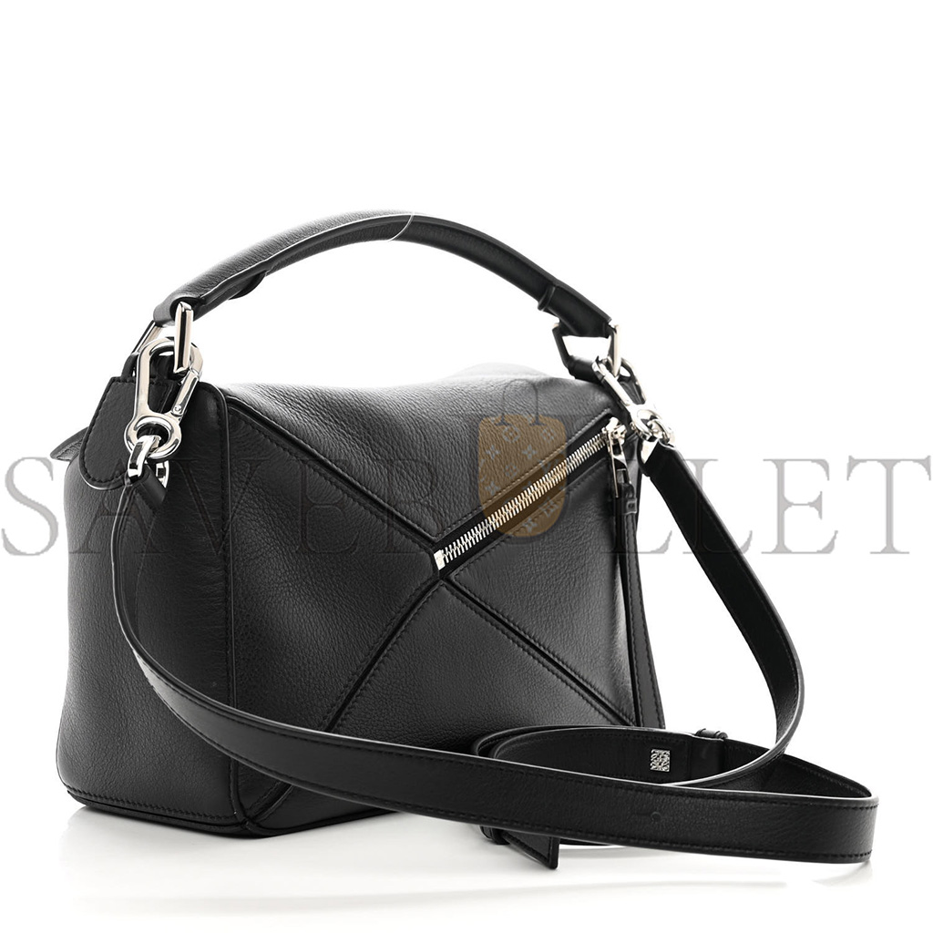 LOEWE CALFSKIN SMALL PUZZLE BAG BLACK (24*16.5*10.5cm)