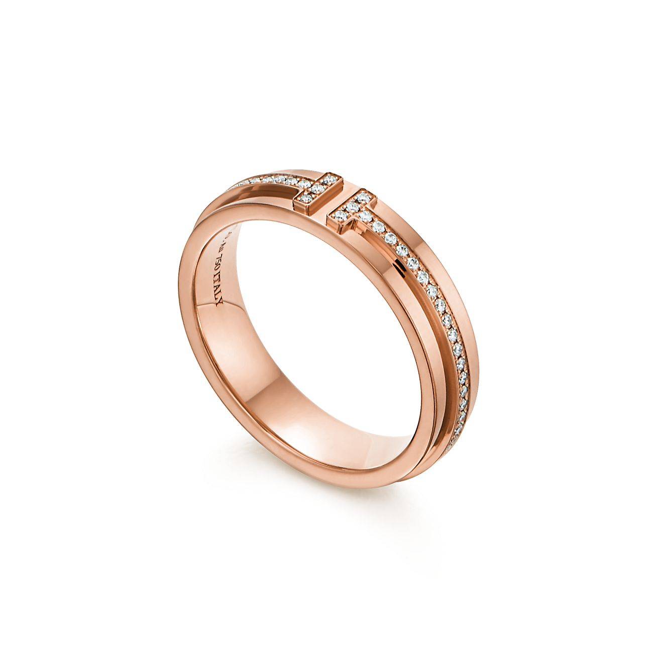 Tiffany T Narrow Diamond Ring in 18k Rose Gold