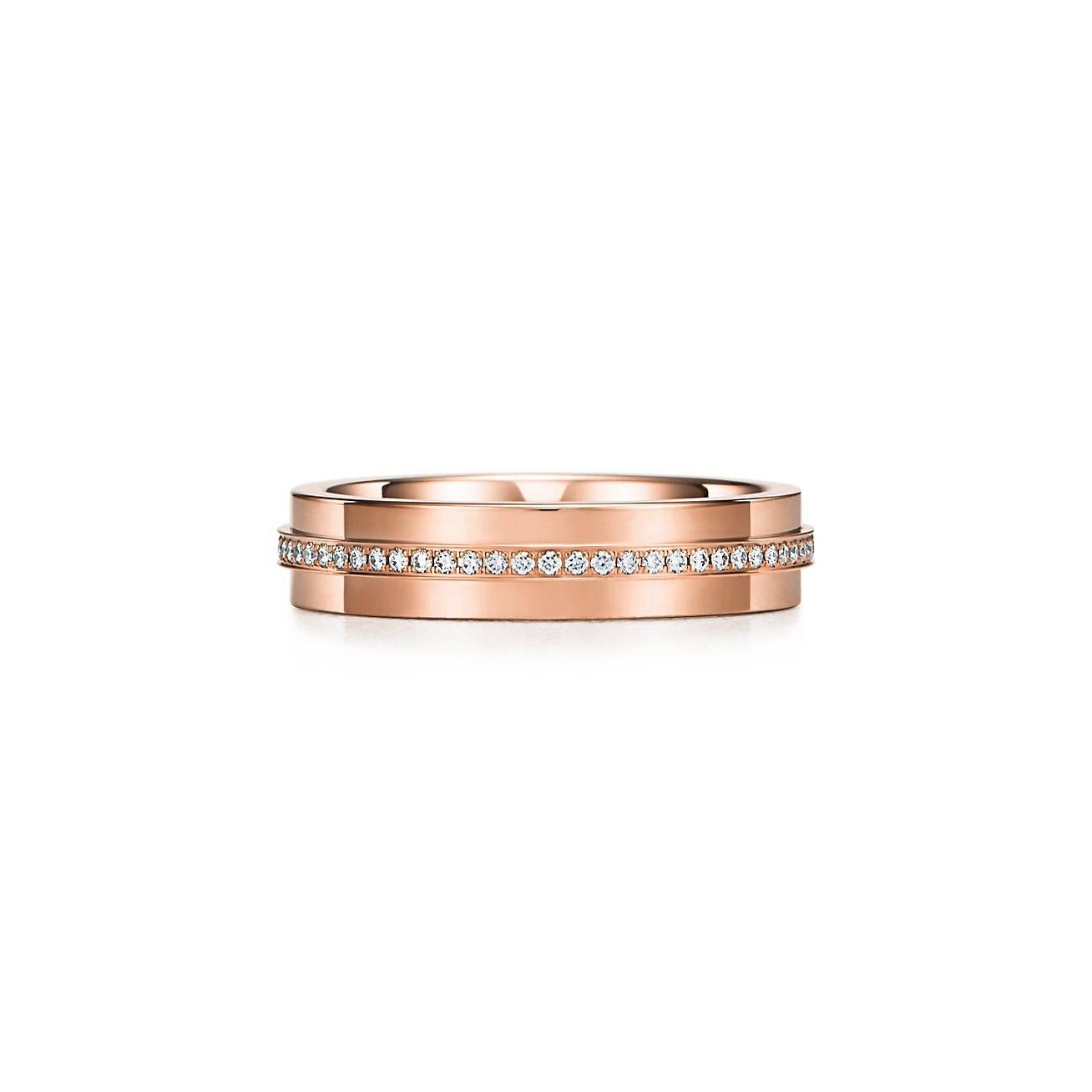 Tiffany T Narrow Diamond Ring in 18k Rose Gold