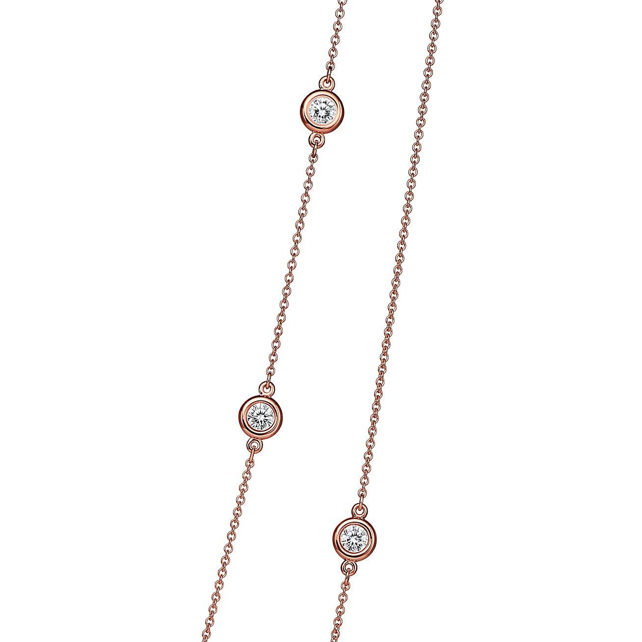 TIFFANY  ELSA PERETTI® DIAMONDS BY THE YARD® SPRINKLE NECKLACE IN ROSE GOLD