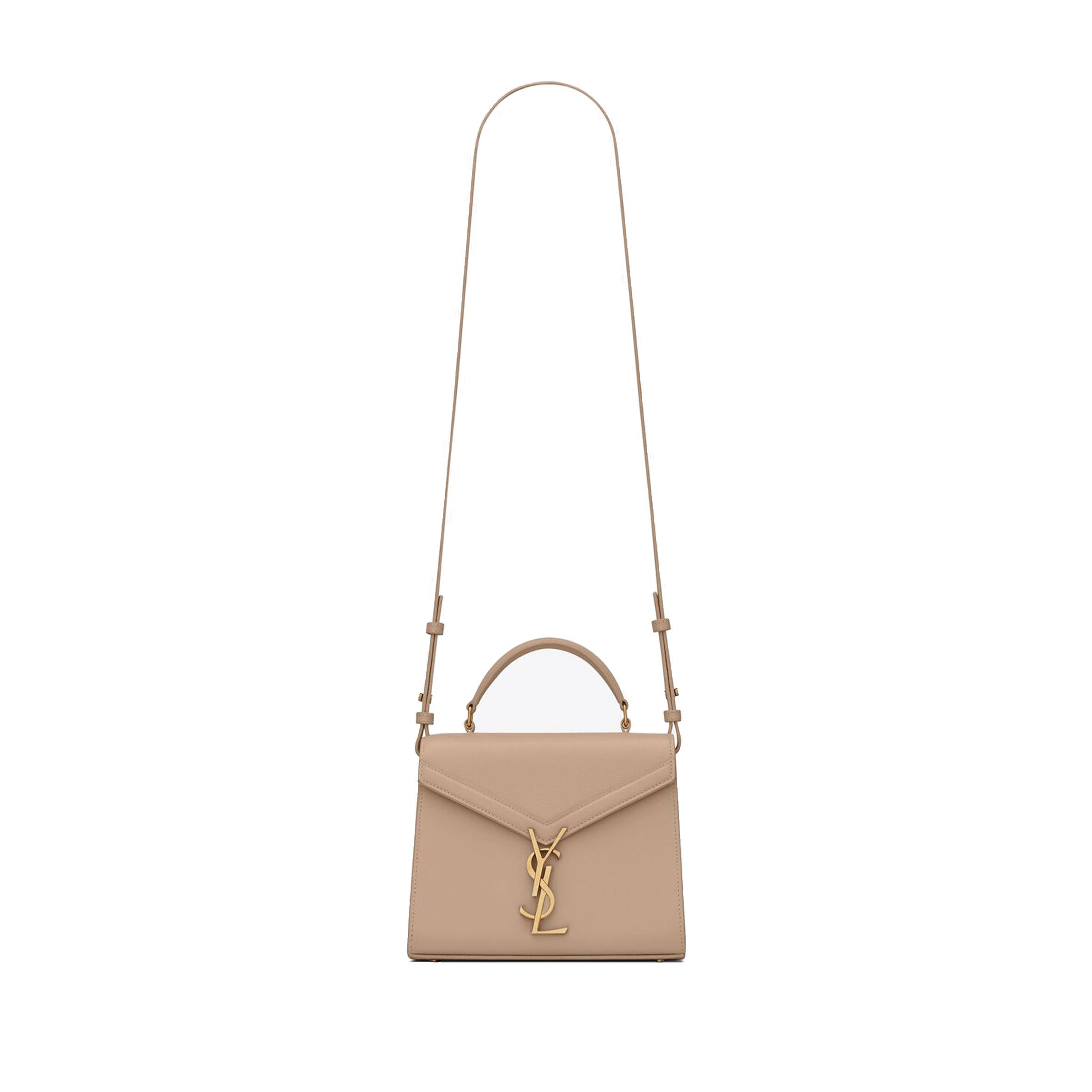 YSL CASSANDRA MINI TOP HANDLE BAG IN GRAIN DE POUDRE EMBOSSED LEATHER 623930BOW0W2721 (20*16*7.5cm)