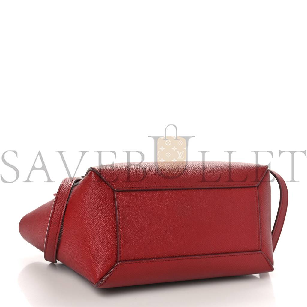 CELINE GRAINED CALFSKIN NANO BELT BAG RUBY (20*19*11cm)