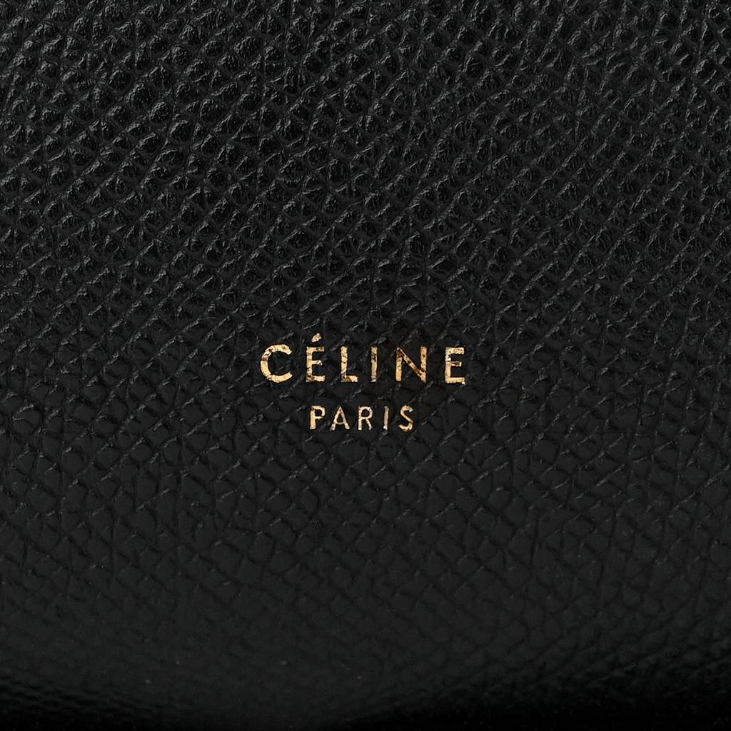 CELINE GRAINED CALFSKIN MINI BELT BAG BLACK (28*23*17cm)