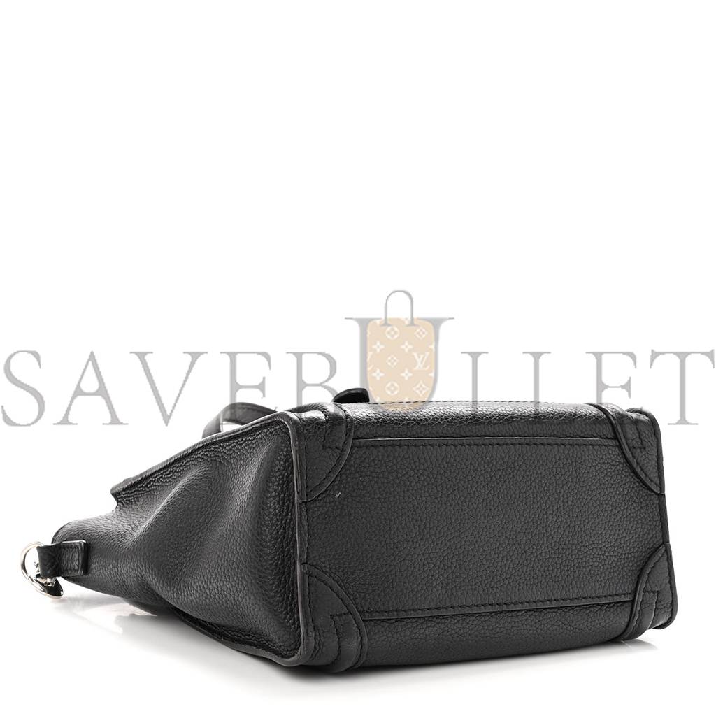 CELINE DRUMMED CALFSKIN NANO LUGGAGE BLACK (20*20*10cm)