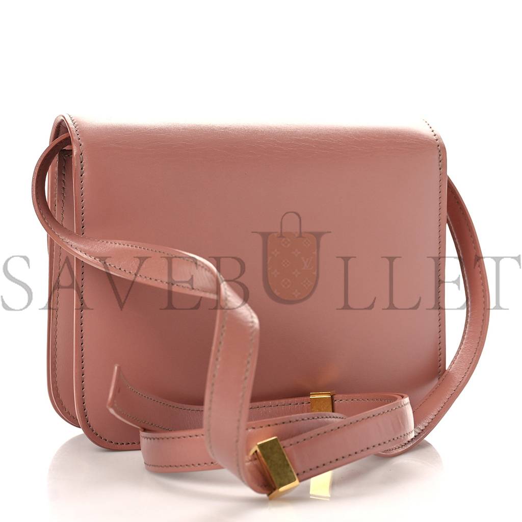 CELINE BOX CALFSKIN TEEN CLASSIC BOX FLAP BAG ANTIQUE ROSE (18*15*6cm)