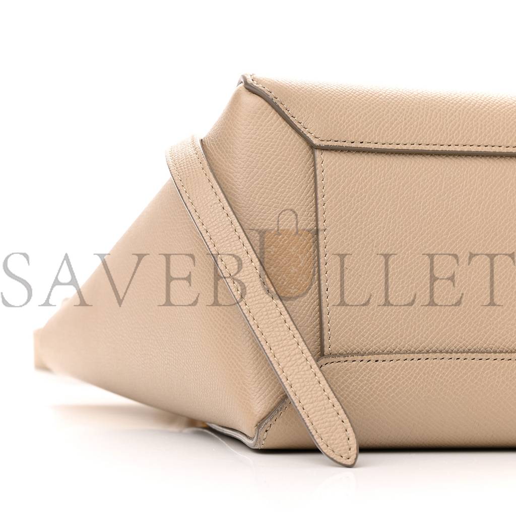 CELINE GRAINED CALFSKIN MICRO BELT BAG LIGHT TAUPE (23*22*13cm)