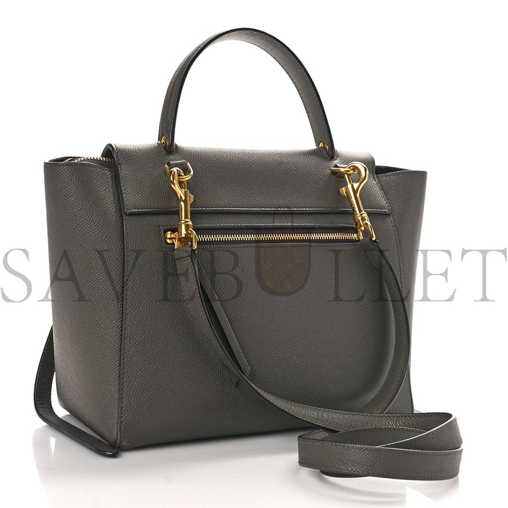 CELINE GRAINED CALFSKIN MICRO BELT BAG GREY (24*21*14cm)