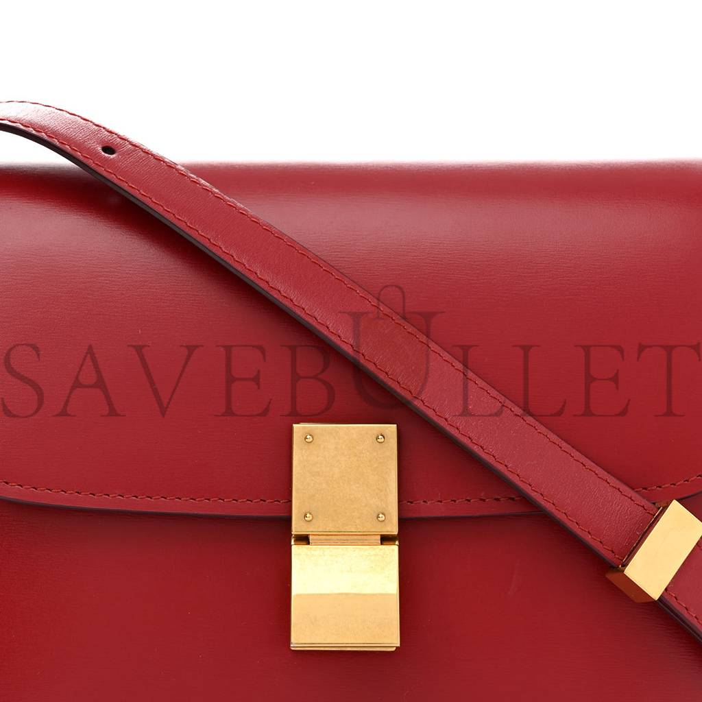 CELINE BOX CALFSKIN TEEN CLASSIC BOX FLAP BAG RED (18*15*6cm)