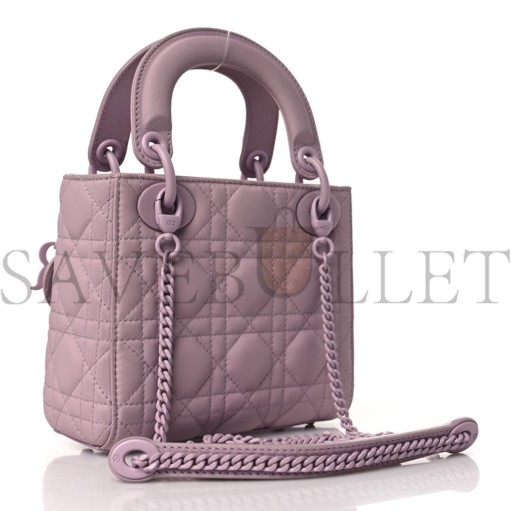 DIOR ULTRA MATTE CALFSKIN CANNAGE MINI LADY DIOR LAVENDER (17*15*7.6cm)