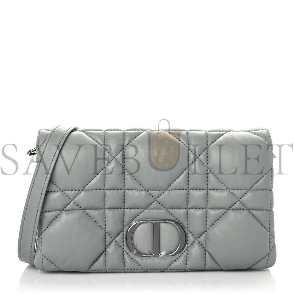 DIOR CALFSKIN MACROCANNAGE MINI CARO BAG GREY (20*12*5.1cm)