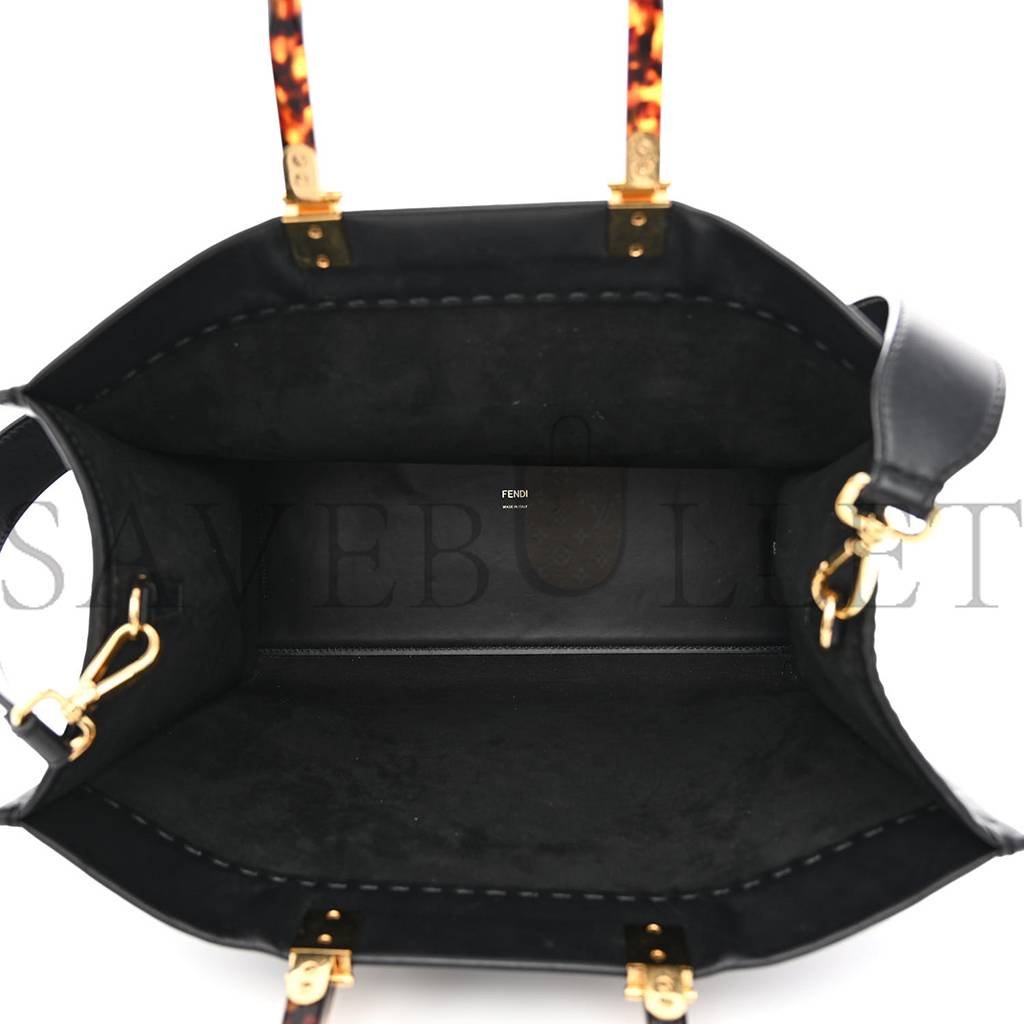 FENDI VITELLO KING PLEXIGLASS MEDIUM FENDI SUNSHINE SHOPPER TOTE BLACK (36*30*17cm)